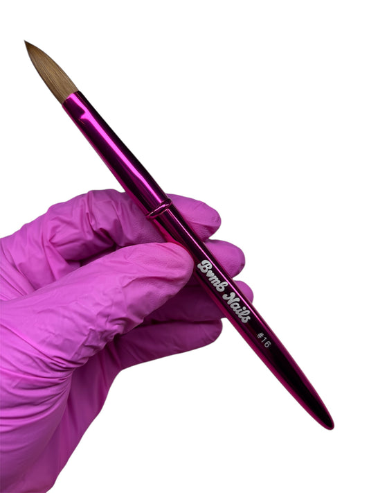 *new* #16 kolinsky brush All METAL Pink