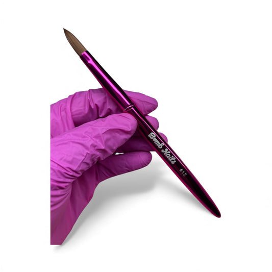 *new* #12 Kolinsky brush ALL PINK METAL