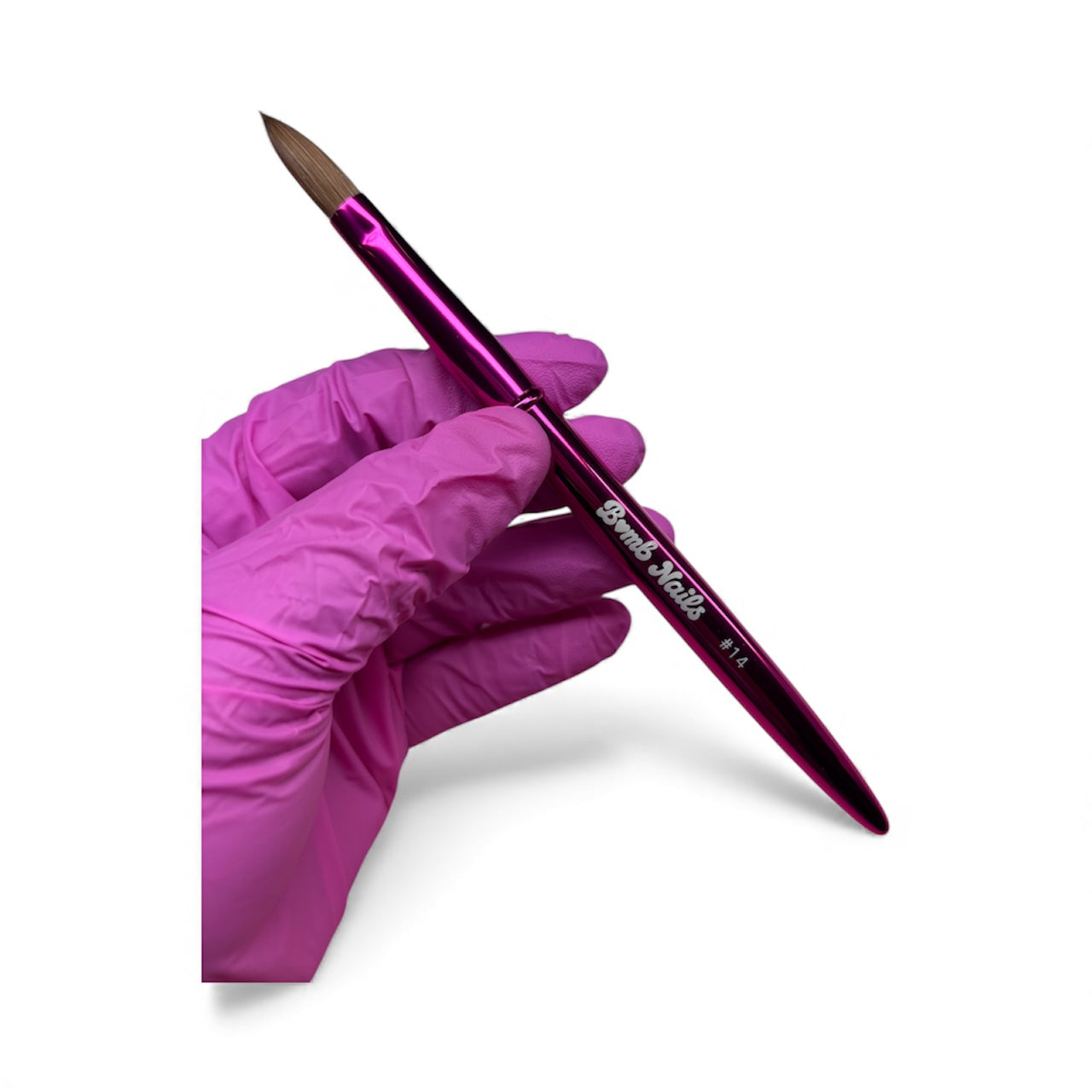 *new* #14 Kolinsky Brush ALL PINK METAL